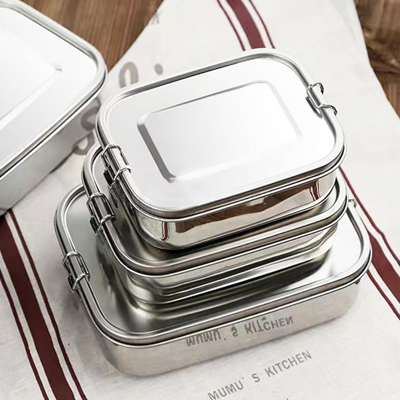 Meal Prep Bowl - 304 Stainless Steel Square Lunch Box