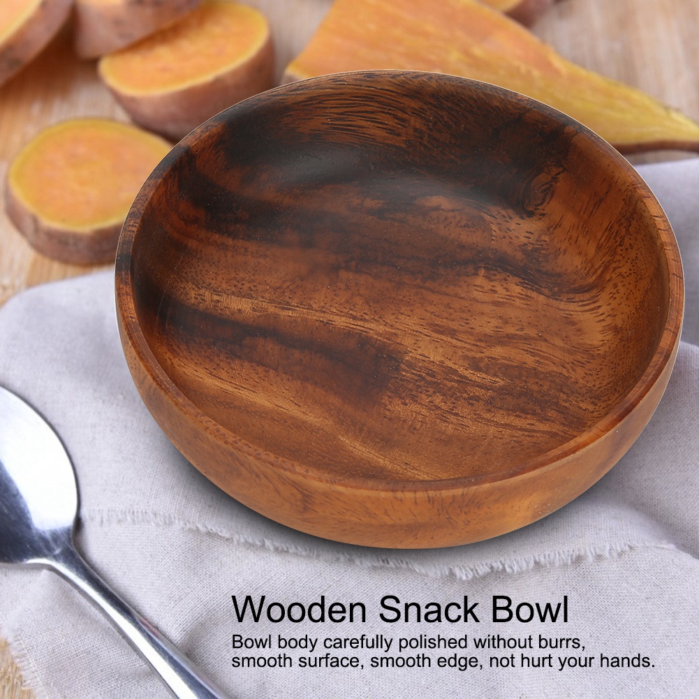 Wood Serving Bowls Wooden Snac - Meal Prep Bowl ulasan dan harga