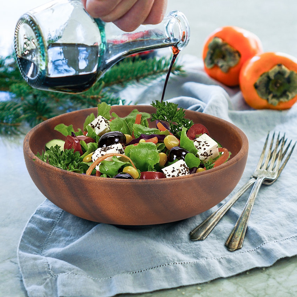 Wood Serving Bowls Wooden Snac - Meal Prep Bowl ulasan dan harga