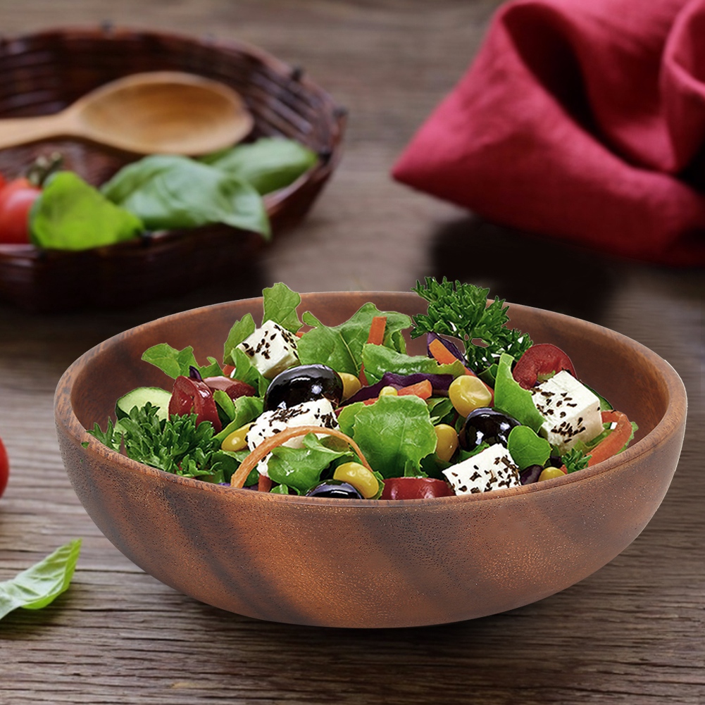 Wood Serving Bowls Wooden Snac - Meal Prep Bowl ulasan dan harga