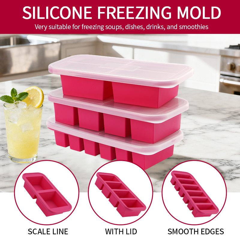 2 Or 3-Piece Silicone Freezer  - Meal Prep Template ulasan dan harga