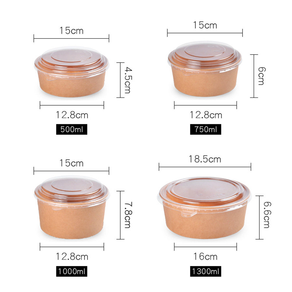 20pcs Kraft Paper with Lid Dis - Meal Prep Bowl ulasan dan harga