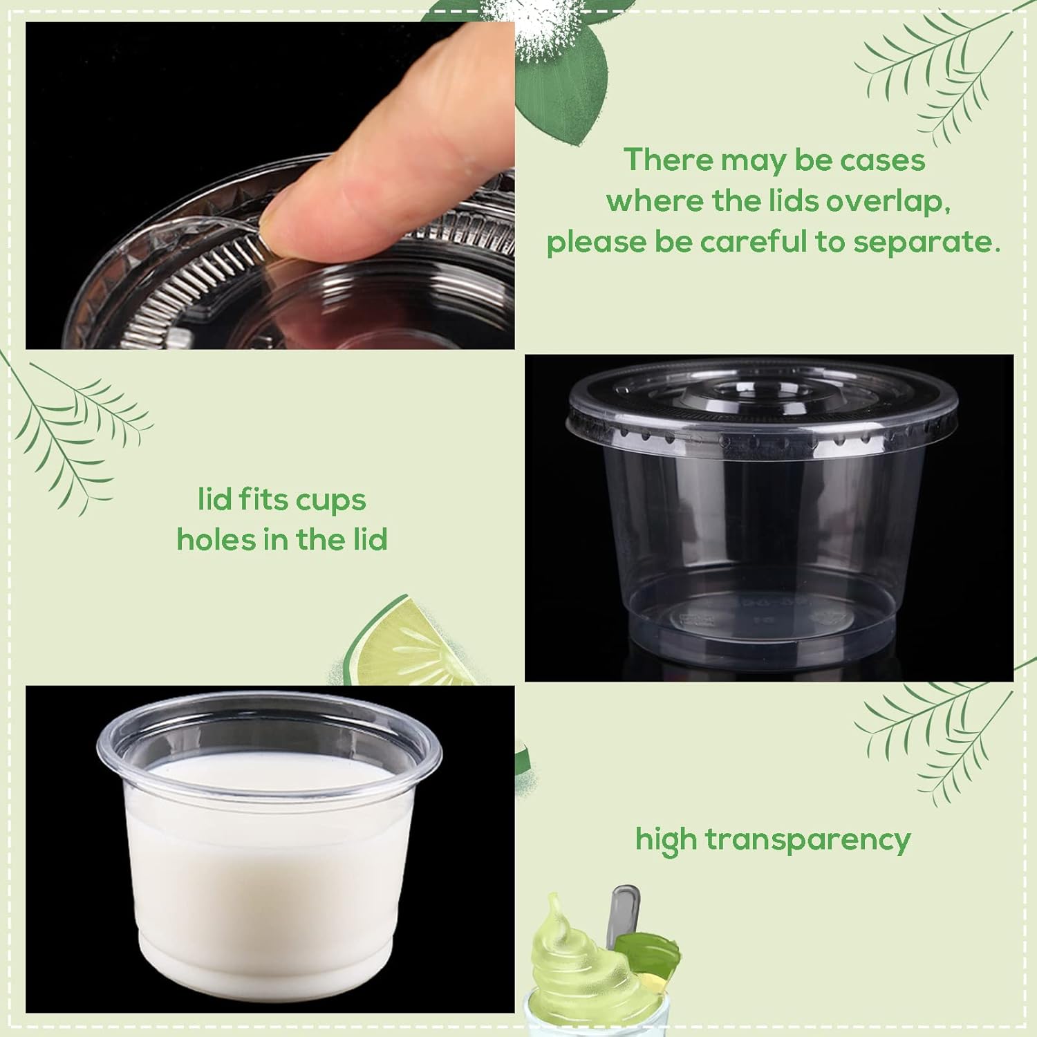 8/10OZ Plastic Parfait Cups wi - Sauce Dipping Cup ulasan dan harga